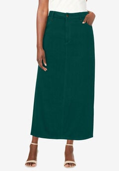 Classic Cotton Denim Midi Skirt