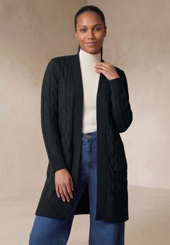 Plus Size Solid Black Sweaters