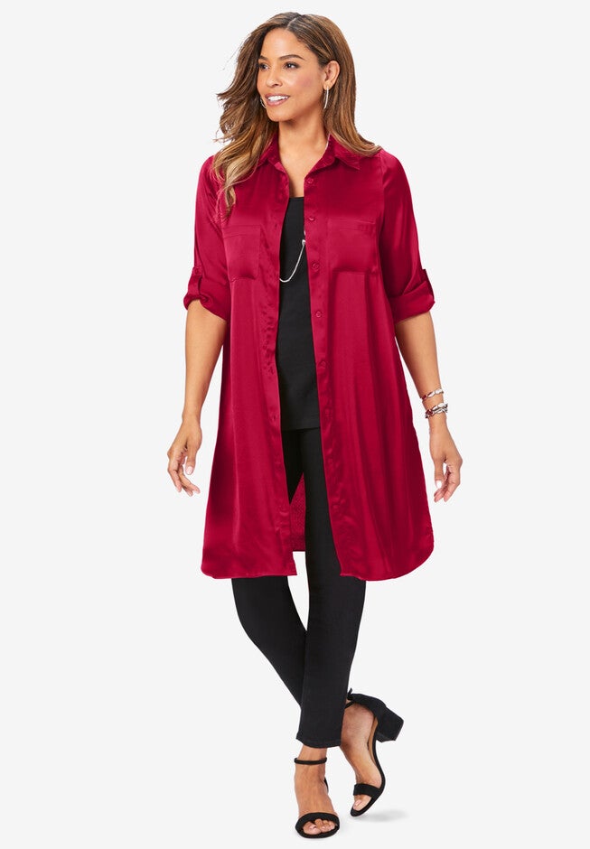Satin Mega Tunic, CLASSIC RED, hi-res image number 0