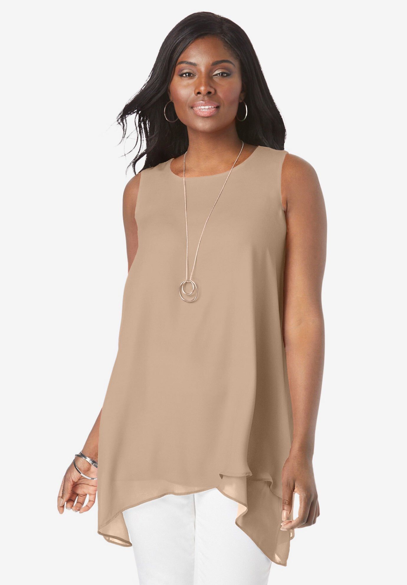 Crinkled Tunic, NEW KHAKI, hi-res image number 0