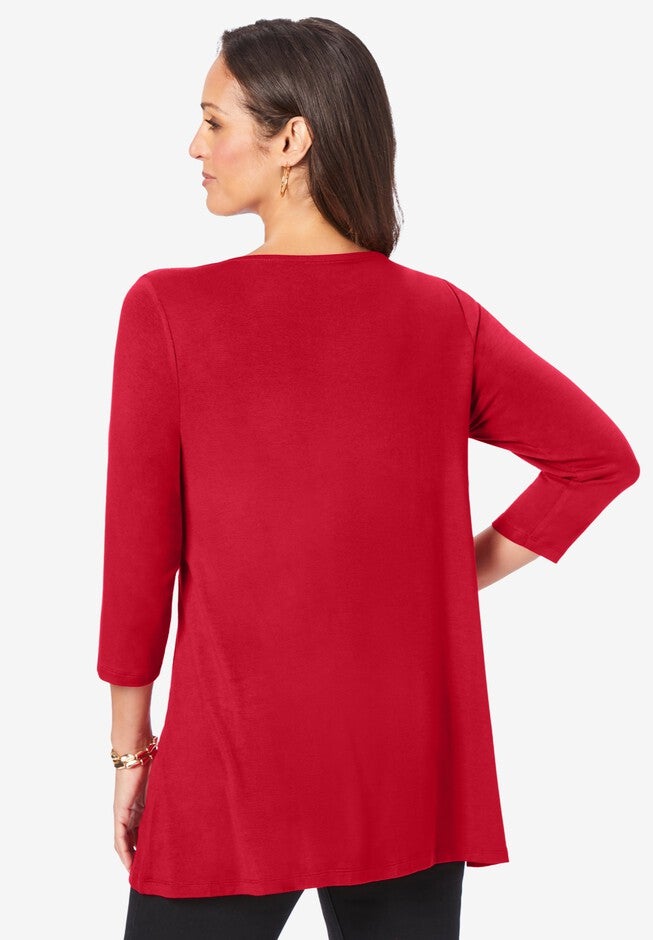 Twist-Front Trapeze Tunic, , alternate image number null