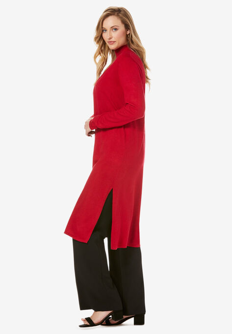 Cotton Cashmere Duster Sweater, , alternate image number null