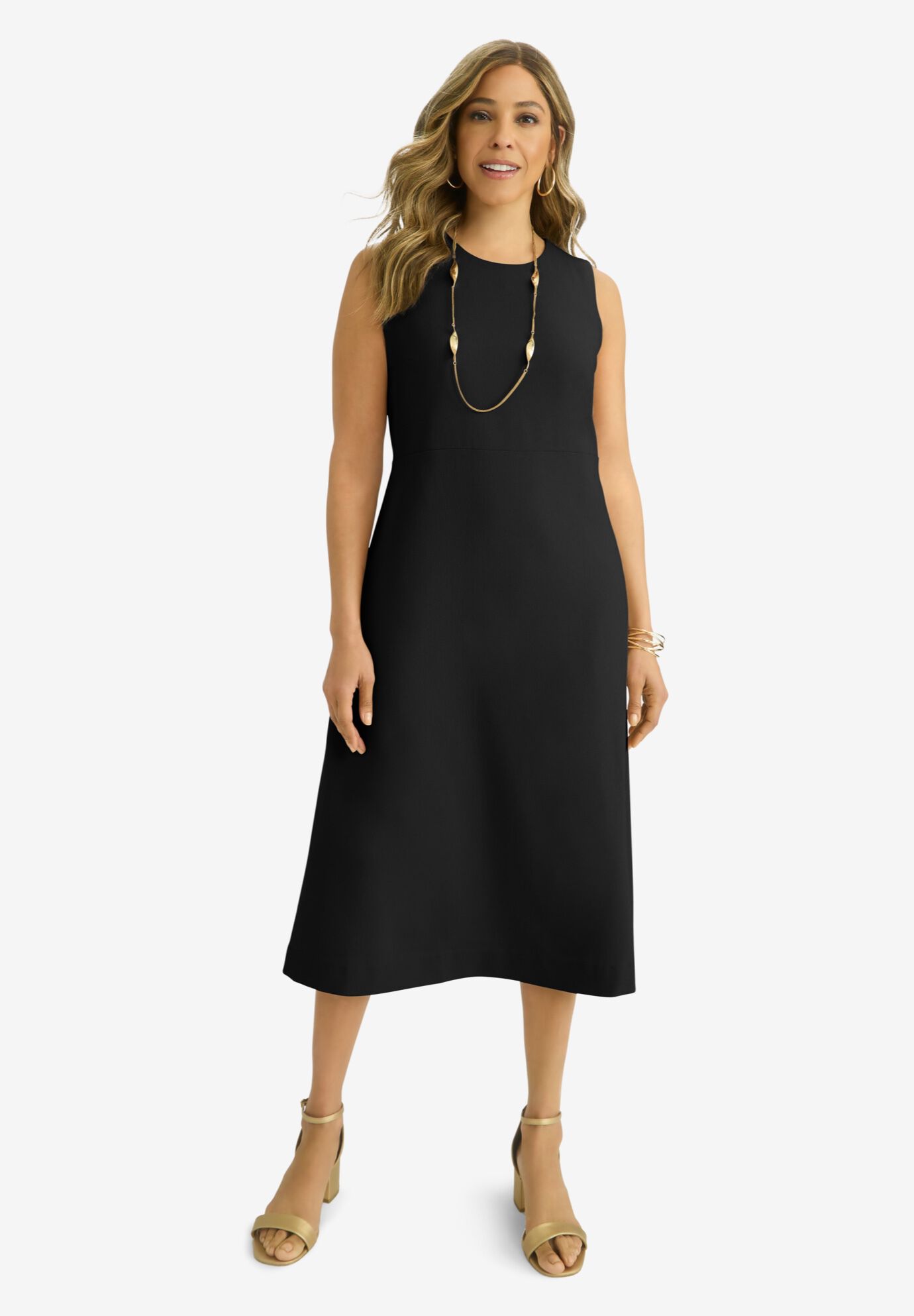 Cropped Jacket Dress, BLACK, alternate image number 3