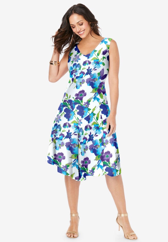 Floral Print Dress Woman Within