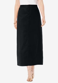 True Fit Stretch Denim Midi Skirt