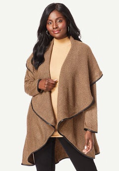 Faux Leather-Trim Sweater
