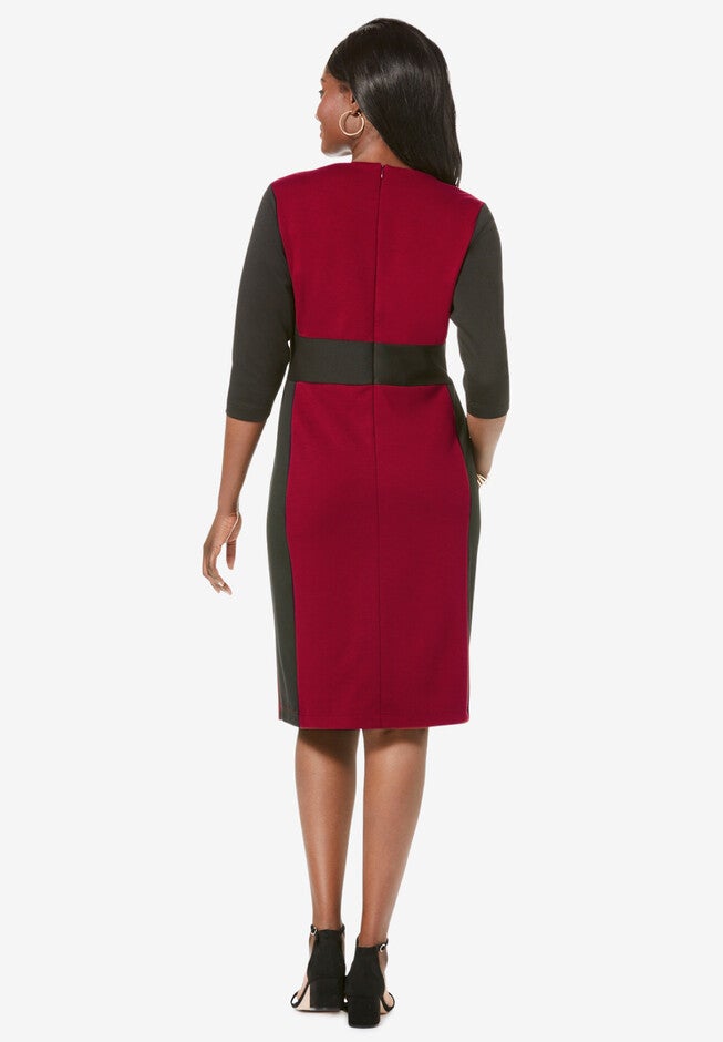 Colorblock Ponte Dress, , on-hover image number 1