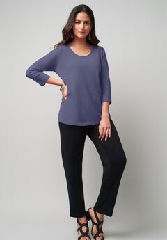 Stretch Cotton Scoop Neck Tee