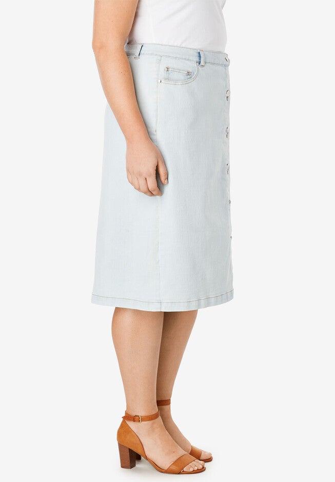 True Fit Denim A-Line Skirt, , alternate image number null