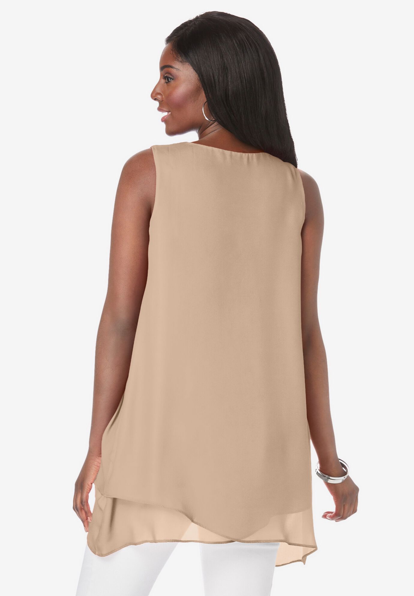 Crinkled Tunic, NEW KHAKI, on-hover image number 1