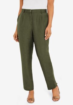 Linen Pleat-Front Pant