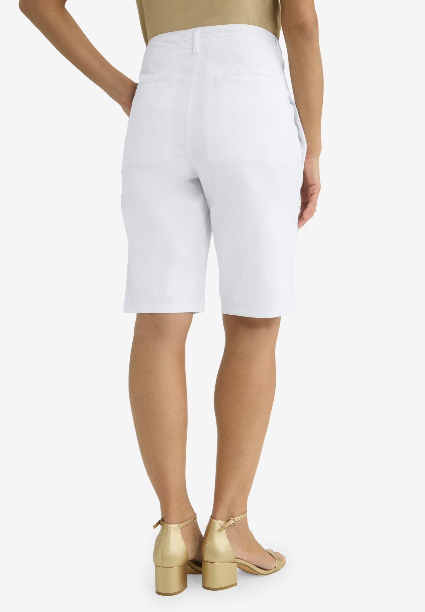 Stretch Chino Short, WHITE, on-hover image number 1