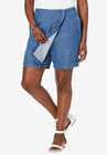 Classic Denim Cotton Skort, , alternate image number null