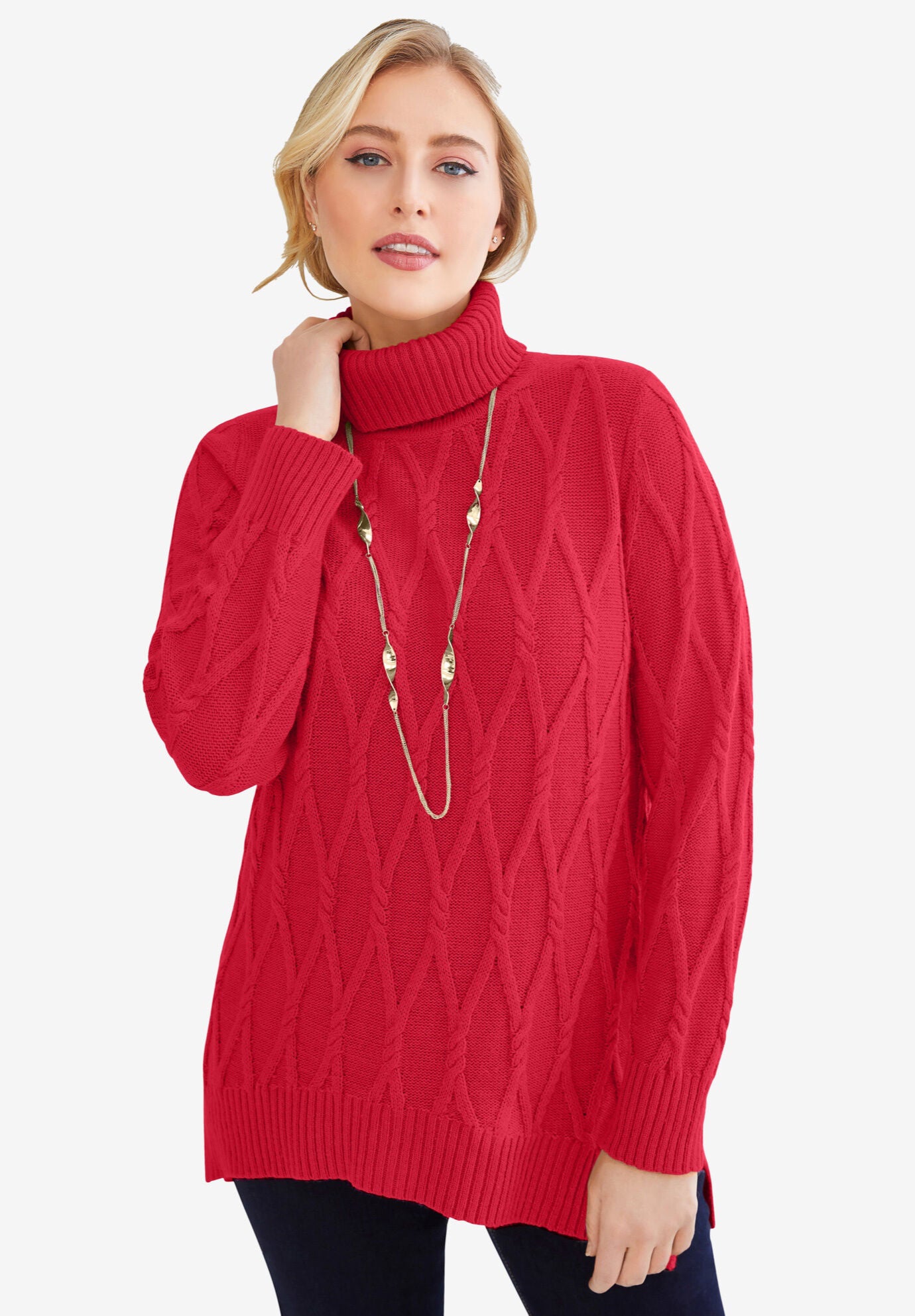 Woman within turtleneck sale