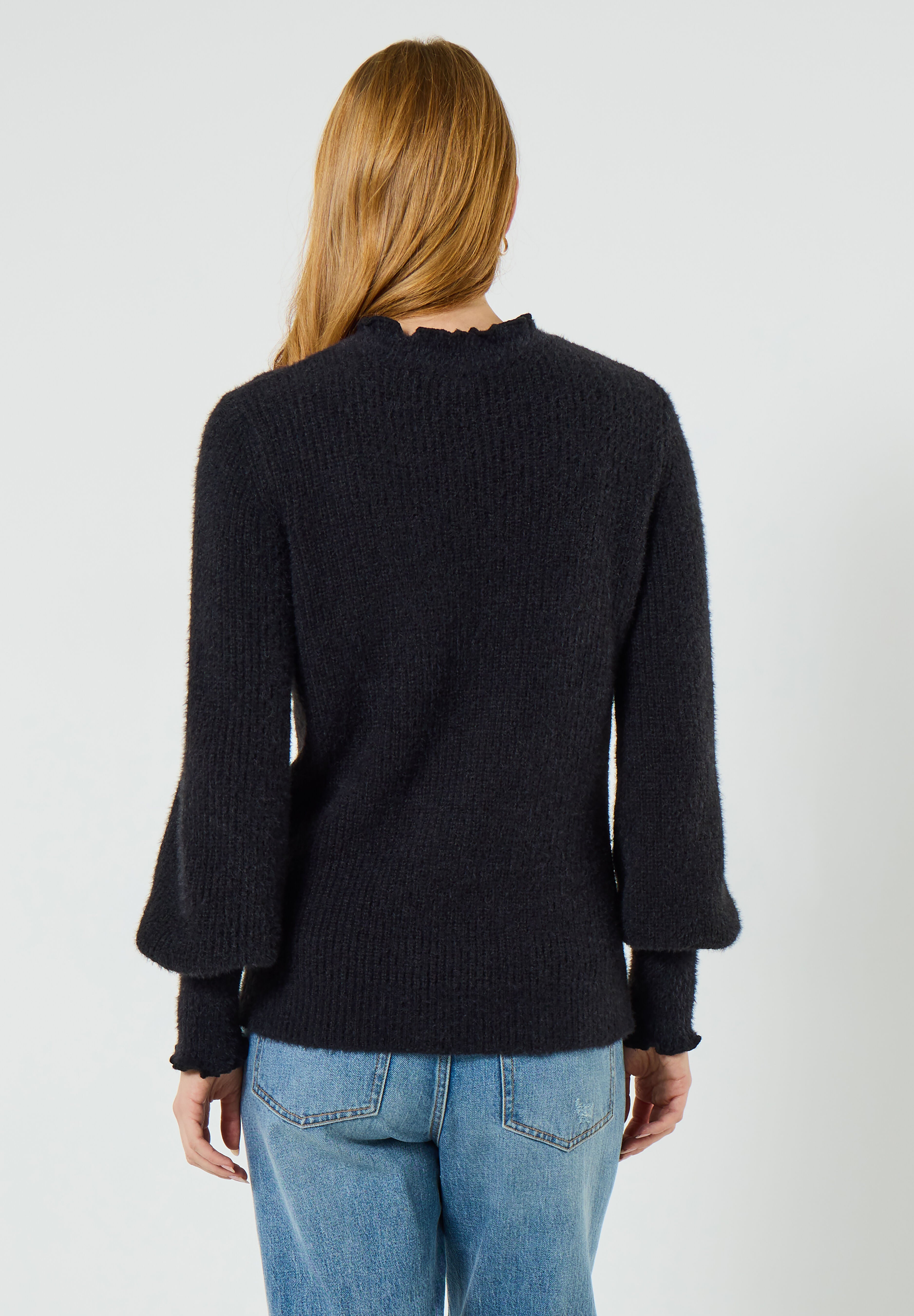 Lofty Mockneck Sweater, BLACK, alternate image number 2
