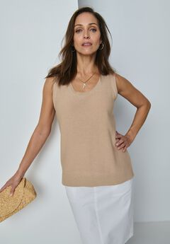 Sleeveless Sequin Knit Sweater Shell