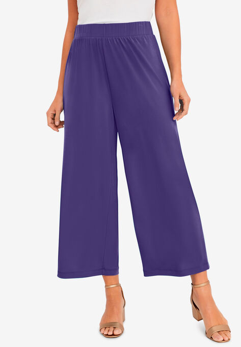 Travel Knit Wide-Leg Crop Pant | Woman Within