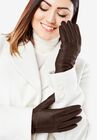 Leather Gloves, CHOCOLATE, hi-res image number 0