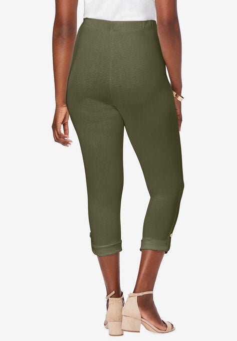 Cuffed-Bottom Capri, , on-hover image number null