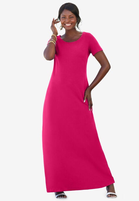 T-Shirt Maxi Dress, CHERRY RED, hi-res image number null