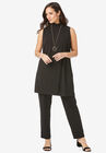 Mockneck Mega Knit Tunic Set, BLACK, hi-res image number null