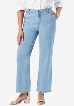 True Fit Stretch Denim Wide Leg Jean