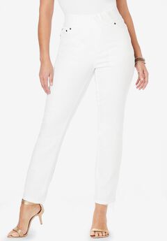 Plus Size White Straight Pants