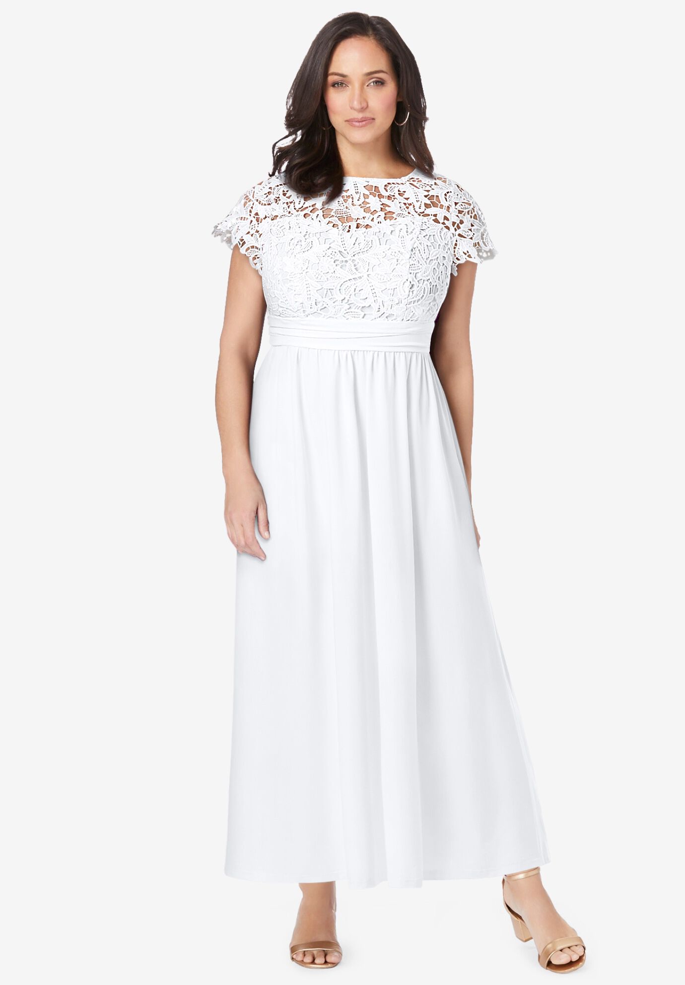 WISHING WELL WHITE WOVEN LACE MAXI DRESS