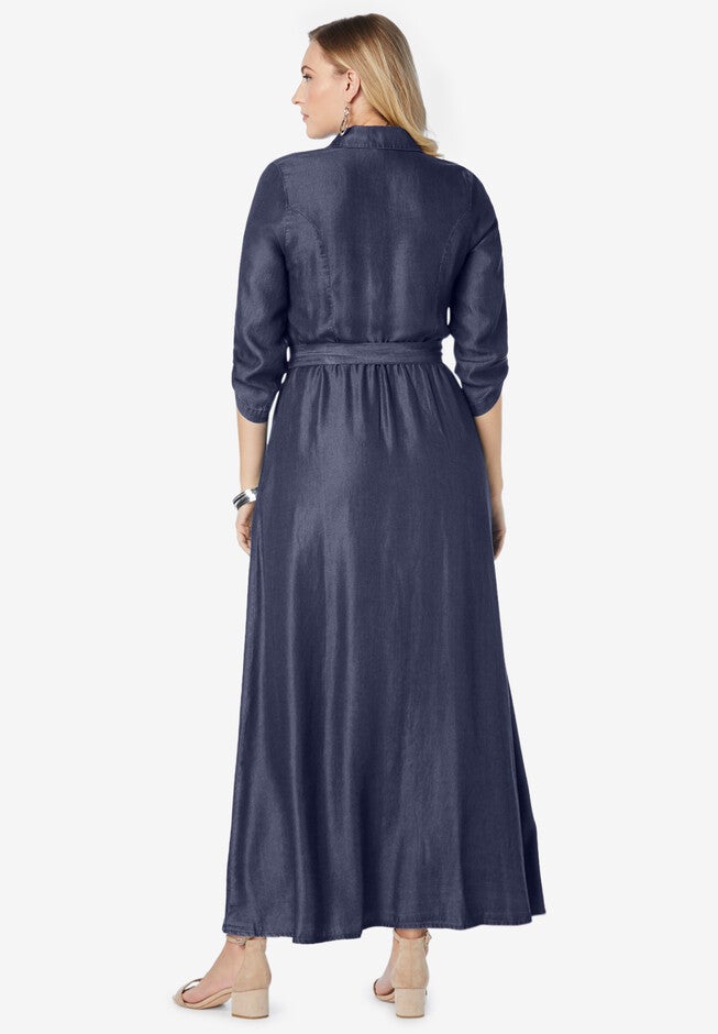 Denim Maxi Dress, , on-hover image number 1