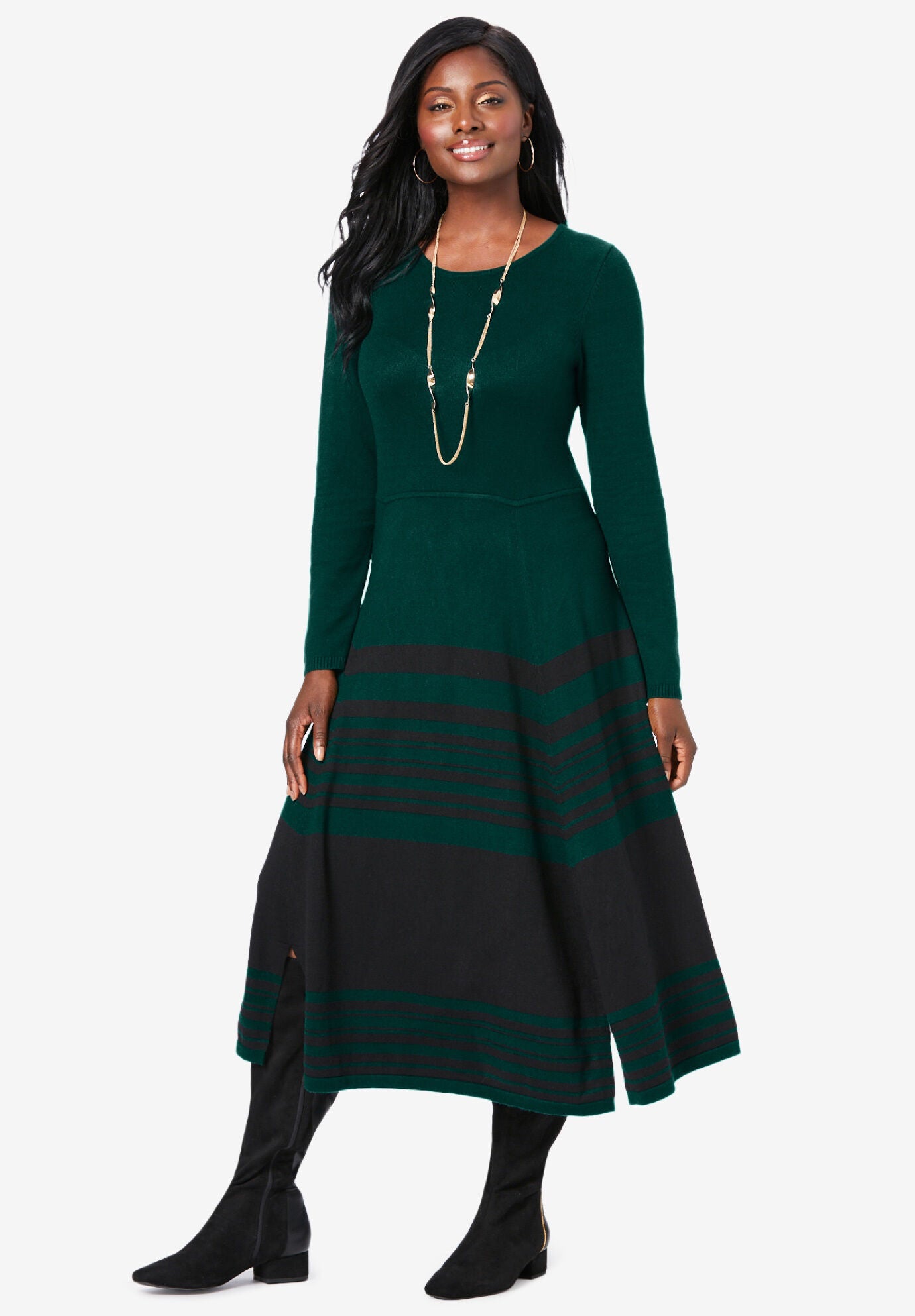 Fit and Flare Sweater Dress | Woman Within