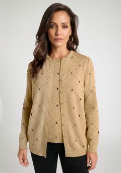 Fine Gauge Button-Front Cardigan