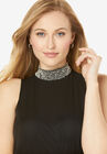 Beaded Mockneck Trapeze Dress, , alternate image number null