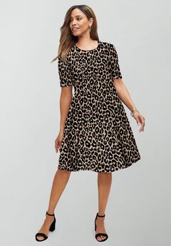 Stretch Ponte Flare Dress