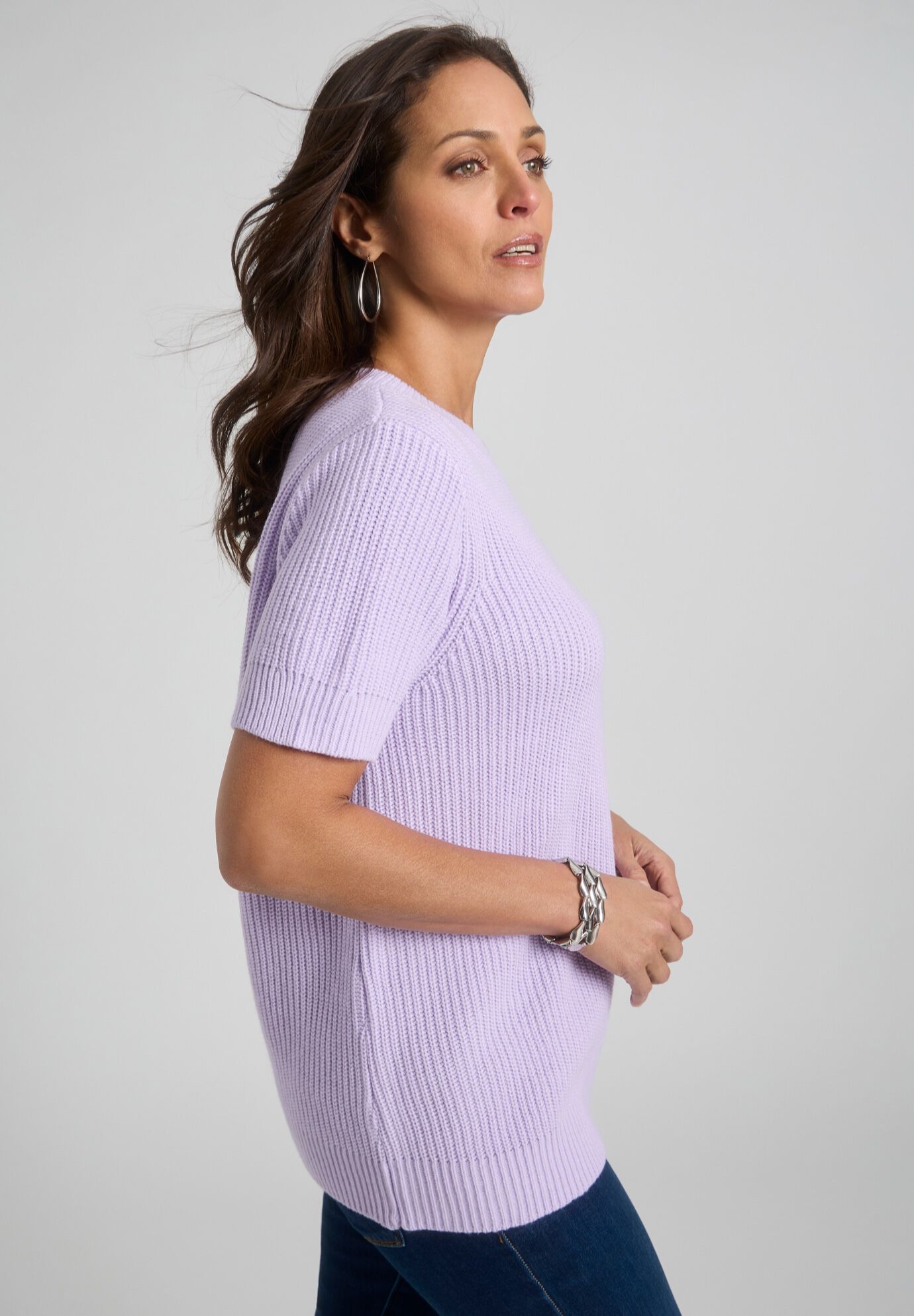 Shaker Tee, PALE LILAC, alternate image number 2