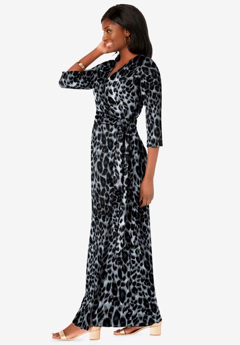 Faux Wrap Maxi Dress, , alternate image number null