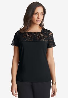 Plus Size Lace Up Tops