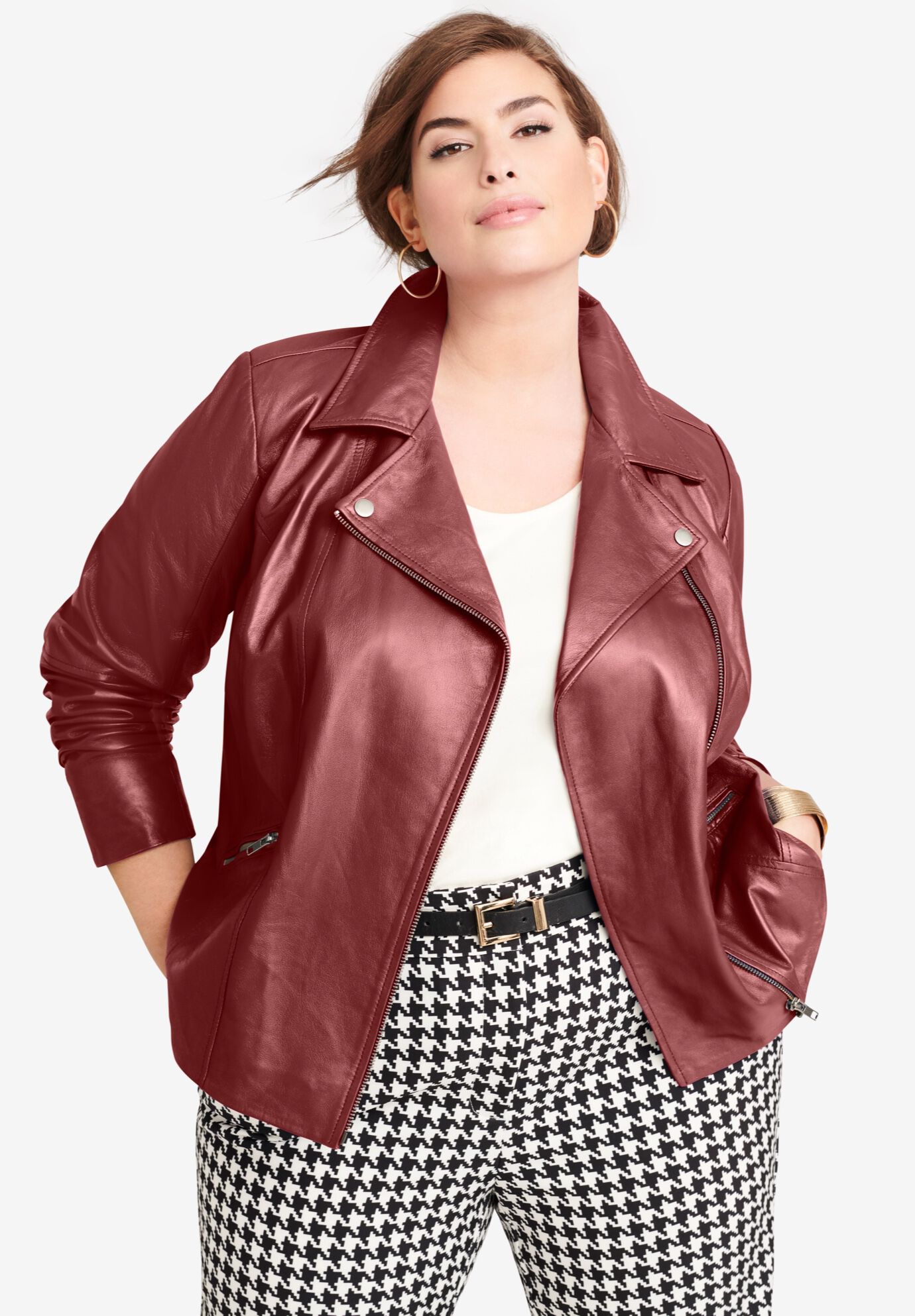 women's plus size leather jackets only