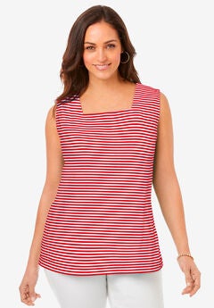 Plus Size Ribbed Tank Tops