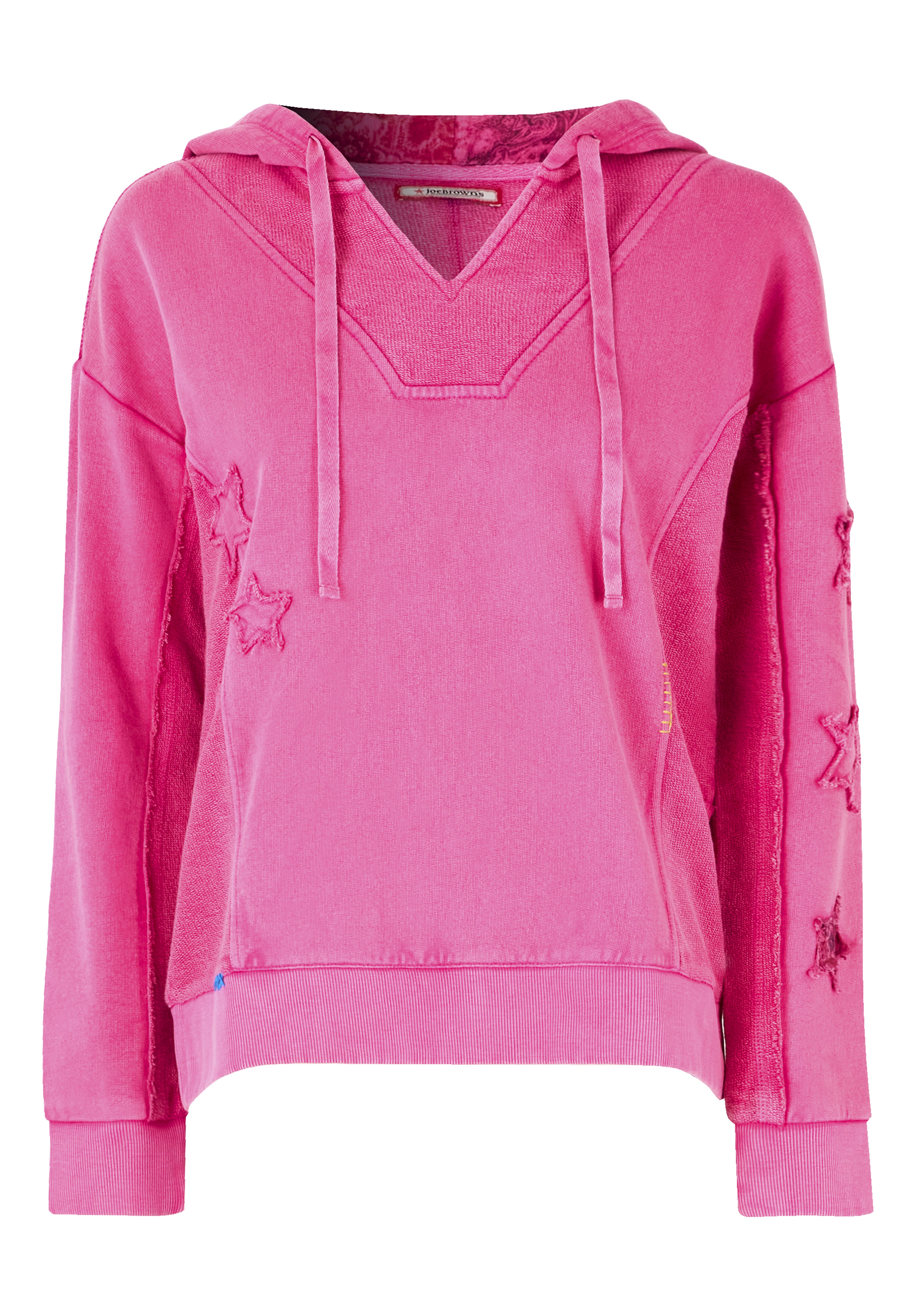 V Neck Star Hoodie, PRETTY PINK STARS, alternate image number 3