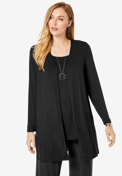 Plus Size Solid Cardigans