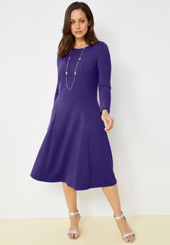 Long Sleeve Stretch Ponte Dress
