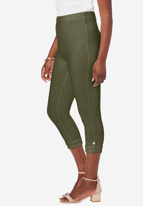 Cuffed-Bottom Capri, , alternate image number null