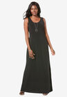 Sleeveless Knit Maxi Dress, BLACK, hi-res image number null