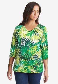 Stretch Cotton V-Neck Tee