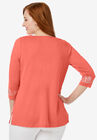 Embroidered Notch Neck Tunic, , on-hover image number null
