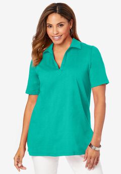 Stretch Cotton Polo Tee