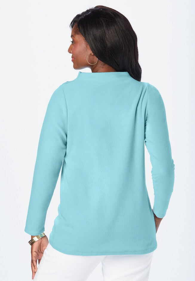 Fleece Funnel Neck Top, , on-hover image number 1