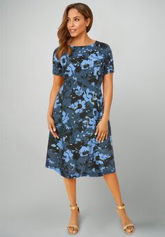 Crepe Fit and Flare Dress