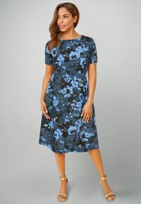 Long Sleeve Knee Length Tops KEYHOLE A-LINE T-SHIRT DRESS Woman Within Long Sleeve Knee Length Tops KEYHOLE A-LINE T-SHIRT DRESS Woman Within