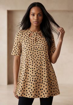 Stretch Knit Cutout Swing Tunic